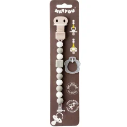 Accesorio para pezones de silicona gris blanco - Nattou