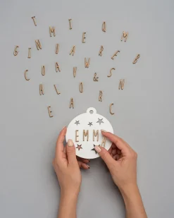 Adorno de Navidad personalizable, madera blanca - Vintiun