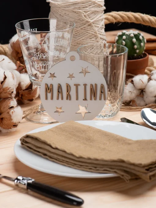 Adorno de Navidad personalizable, madera blanca - Vintiun
