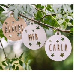 Adorno de Navidad personalizable, madera blanca - Vintiun