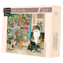 Agneatha y sus gatitos en la puerta de Ivory - Puzzle Michèle Wilson