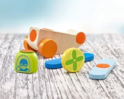 Avión de madera, con velcro 5 piezas - Selecta