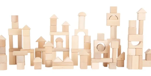 Bloques de construcción madera natural paq. de 100 en bolsa - Small foot company
