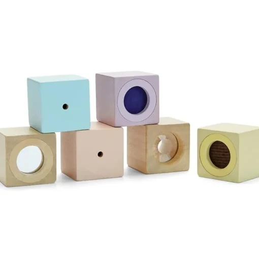Bloques de madera para desarrollar los sentidos pastel - Plan Toys