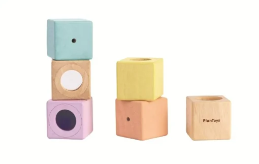 Bloques de madera para desarrollar los sentidos pastel - Plan Toys