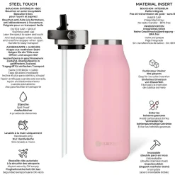 Botella isotérmica 2.0 rosa 1L - Les Artistes Paris