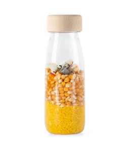 Botella sensorial Animales de la Granja amarilla - Petit Boum