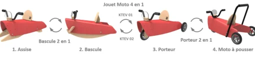 Báscula y portamotos 4 en 1 amarillo - Chou Du Volant