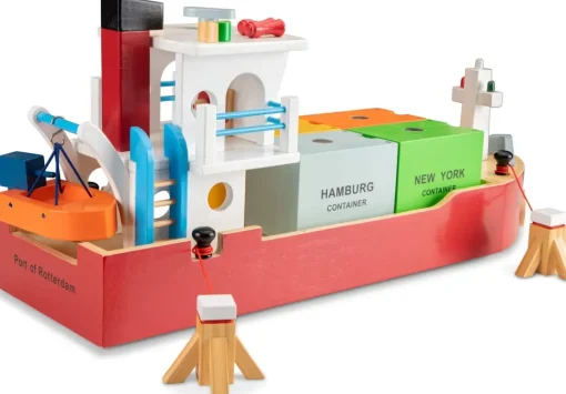 Buque portacontenedores con 4 contenedores - New Classic Toys