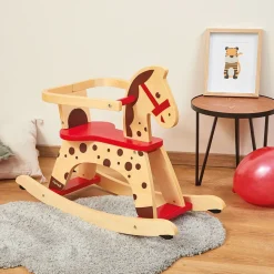 Caballo balancín Caramel de madera rojo - Janod