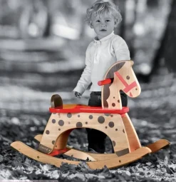 Caballo balancín Caramel de madera rojo - Janod