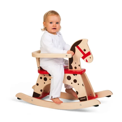 Caballo balancín Caramel de madera rojo - Janod