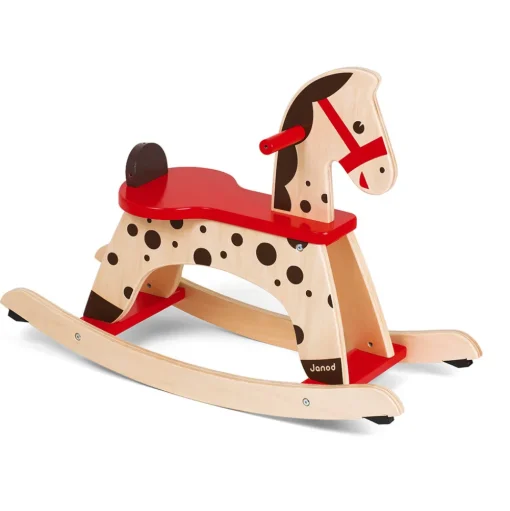 Caballo balancín Caramel de madera rojo - Janod