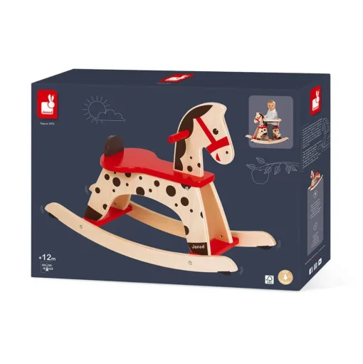 Caballo balancín Caramel de madera rojo - Janod
