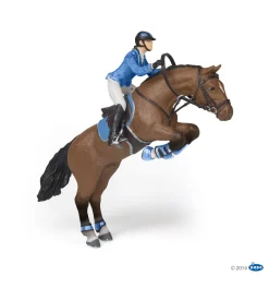 Caballo de salto y figura de su jinete - Papo