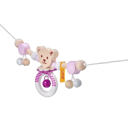 Cadenita de cochecito oso Steiff rosa - Selecta