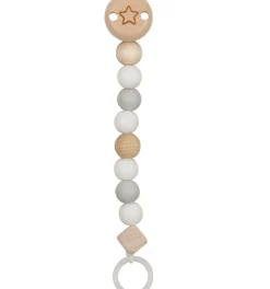 Cadenita para chupete estrella gris y blanco - Goki