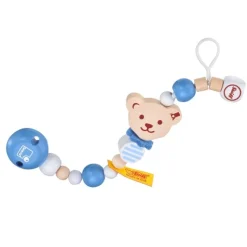 Cadenita porta chupete oso Steiff azul - Selecta