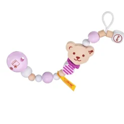 Cadenita porta chupete oso Steiff rosa - Selecta