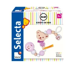 Cadenita porta chupete oso Steiff rosa - Selecta