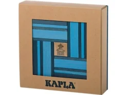 Caja de 40 cartones azul claro y oscuro con libro - Kapla