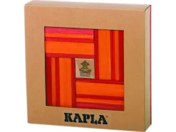 Caja de 40 cartones rojos y naranjas con libro de arte - Kapla