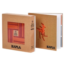 Caja de 40 cartones rojos y naranjas con libro de arte - Kapla