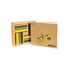 Caja de 40 cartones verdes y amarillos con libro - Kapla