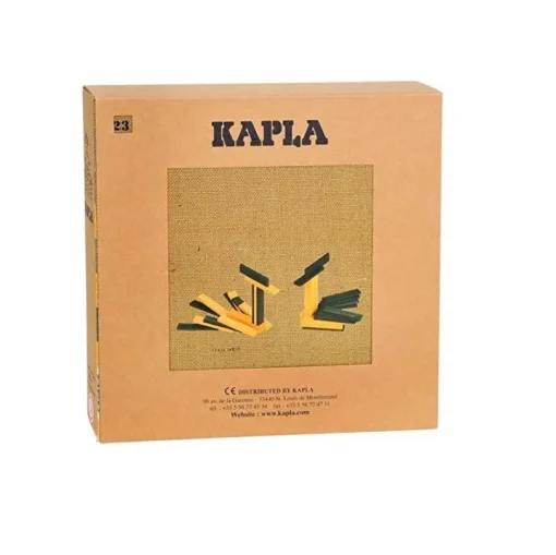 Caja de 40 cartones verdes y amarillos con libro - Kapla