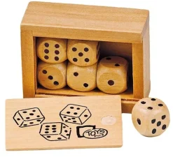 Caja de 6 dados de madera - Goki