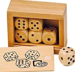 Caja de 6 dados de madera - Goki