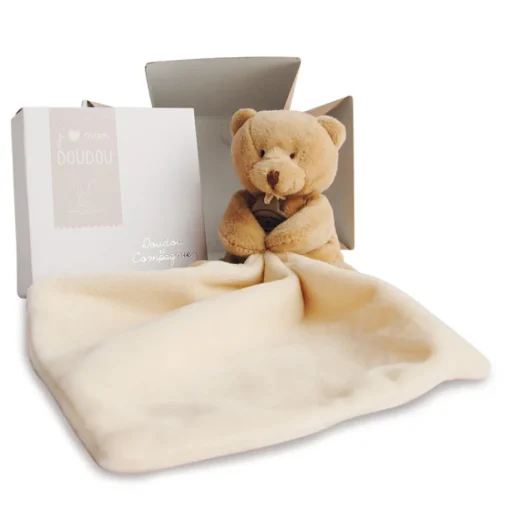 Caja de flores con pañuelo de peluche - Doudou et Compagnie