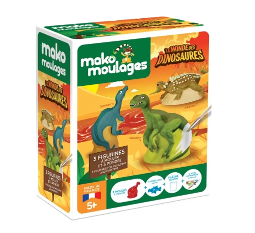 Caja de moldeo 3 dinosaurios - Mako Créations