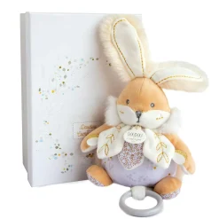 Caja de música de madera Conejo blanco - Doudou et Compagnie