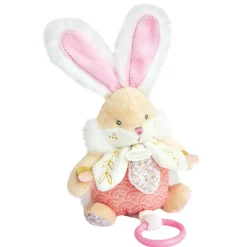 Caja de música de madera Conejo rosa - Doudou et Compagnie