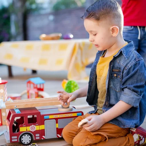 Camión de bomberos de madera - Bigjigs Toys