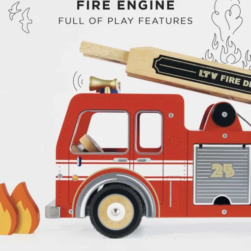 Camión de bomberos de madera roja - Le Toy Van