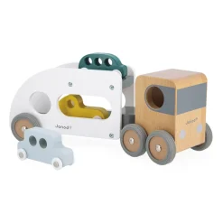 Camión para transportar coches con 3 coches gris - Janod
