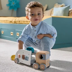 Camión para transportar coches con 3 coches gris - Janod