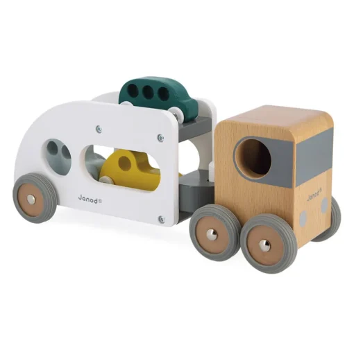 Camión para transportar coches con 3 coches gris - Janod