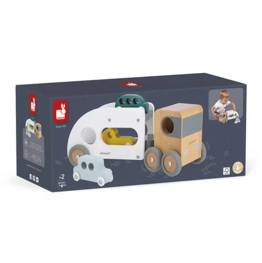 Camión para transportar coches con 3 coches gris - Janod