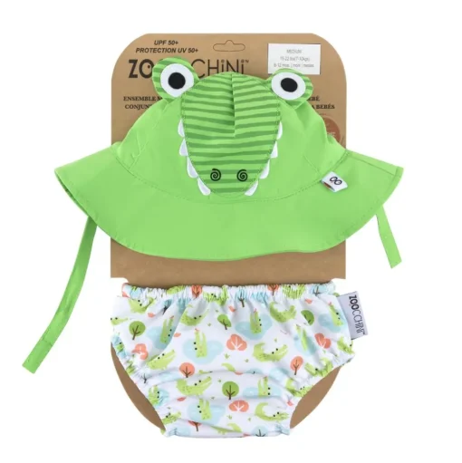 Camisa y gorro de cocodrilo (6-12M) - Zoocchini