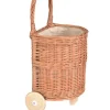 Carrito para la compra de mimbre y tela natural - Egmont Toys