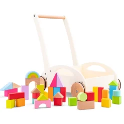 Carro de paseo y bloques de madera - New Classic Toys