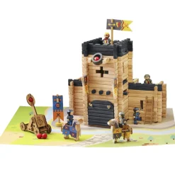 Castillo fortificado y catapulta 270 piezas - Jeujura