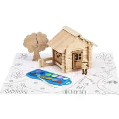 Chalet de madera para pintar 85 piezas - Jeujura