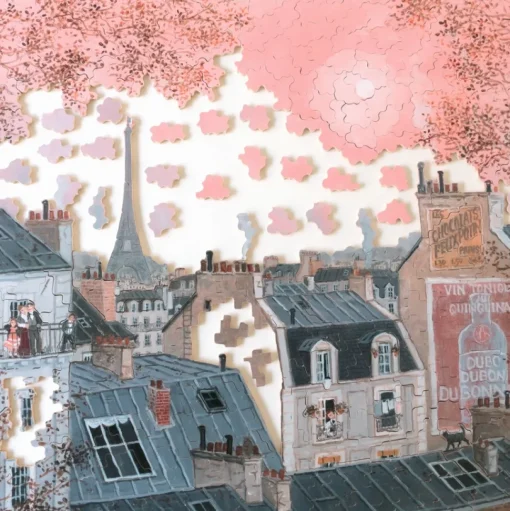 Cielo rosa en invierno de Delacroix - Puzzle Michèle Wilson