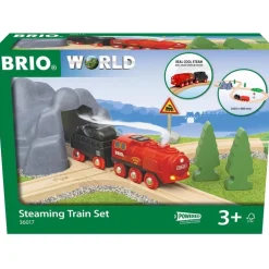 Circuito Figura 8 con Locomotora a Batería de Vapor Roja - Brio