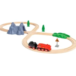Circuito Figura 8 con Locomotora a Batería de Vapor Roja - Brio