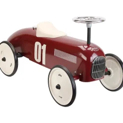 Coche de carreras correpasillos de metal burdeos 76 x 38 x 40 cm - Vilac